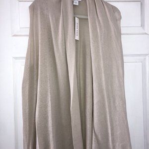 JOAN VASS | Drape Front Oatmeal sweater Vest 3X